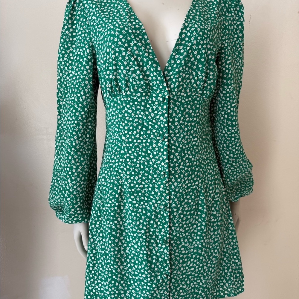 Princess Polly Green Floral Long Sleeve Dress
